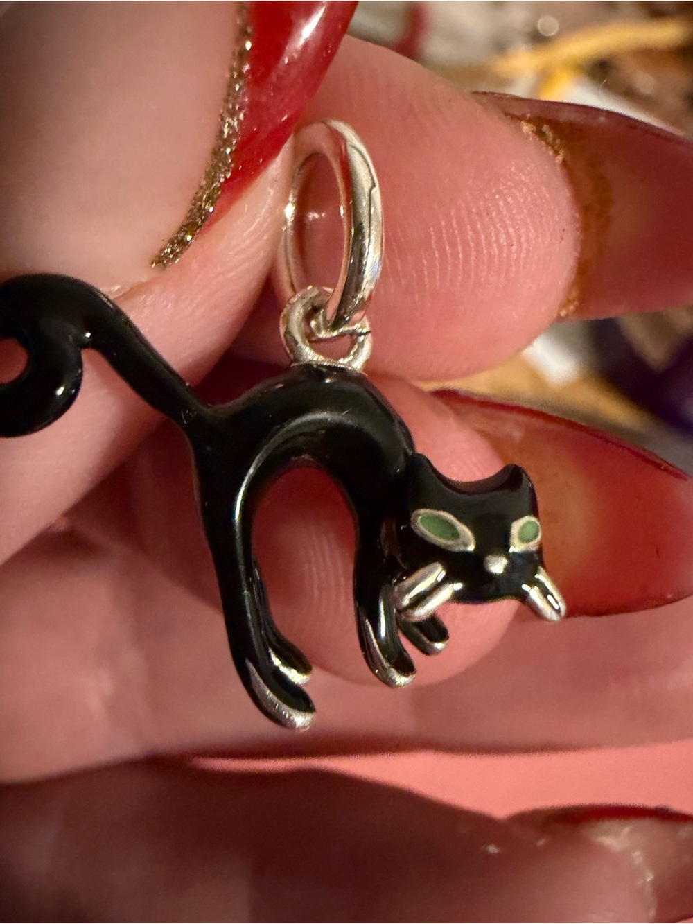 Pandora Black Cat Dangle Charm